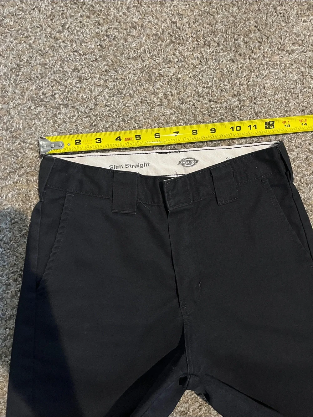 DICKIES Men's Black Straight Jeans